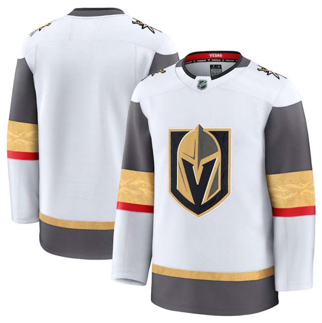 Personalized Men’s Vegas Golden Knights Blank White 2024-25 Home Stitched Hockey Jersey