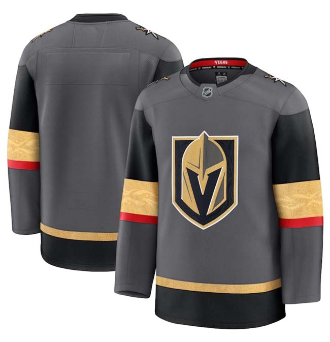 Personalized Men’s Vegas Golden Knights Blank Grey 2024-25 Alternate Stitched Hockey Jersey