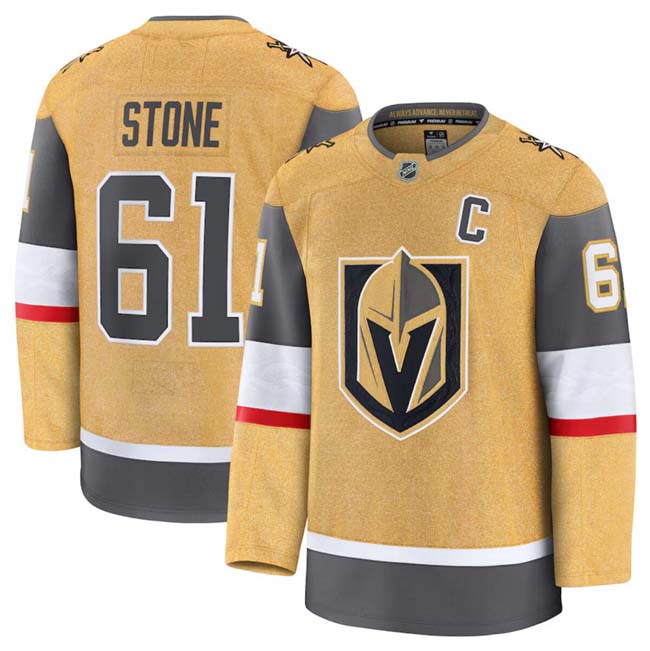 Personalized Men’s Vegas Golden Knights #61 Mark Stone Gold 2024-25 Home Stitched Hockey Jersey