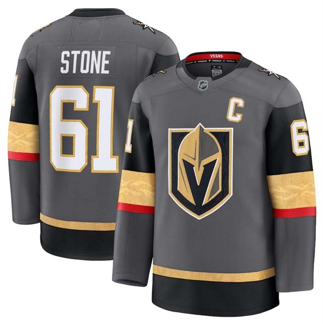 Personalized Men’s Vegas Golden Knights #61 Mark Stone Grey 2024-25 Alternate Stitched Hockey Jersey