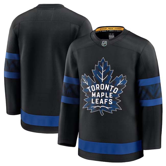 Personalized Men’s Toronto Maple Leafs Blank Black 2024-25 Alternate Stitched Hockey Jersey