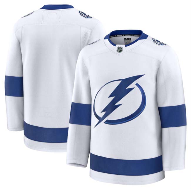 Personalized Men’s Tampa Bay Lightning Blank White 2024-25 Away Stitched Hockey Jersey