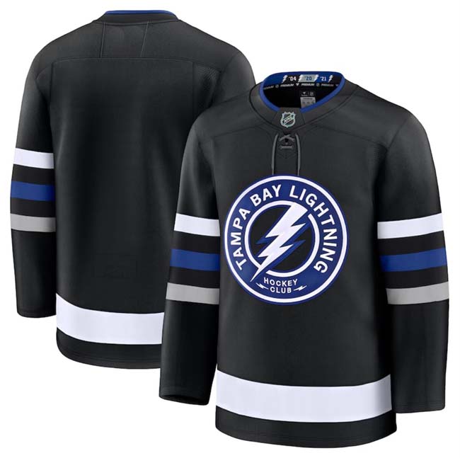 Personalized Men’s Tampa Bay Lightning Blank Black 2024-25 Alternate Stitched Hockey Jersey