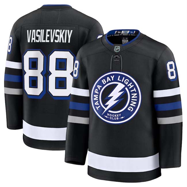 Personalized Men’s Tampa Bay Lightning Active Player Black 2024-25 Alternate Stitched Hockey Jersey