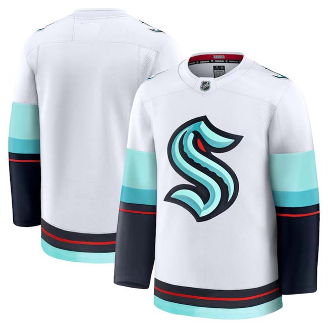 Personalized Men’s Seattle Kraken Blank White 2024-25 Away Stitched Hockey Jersey