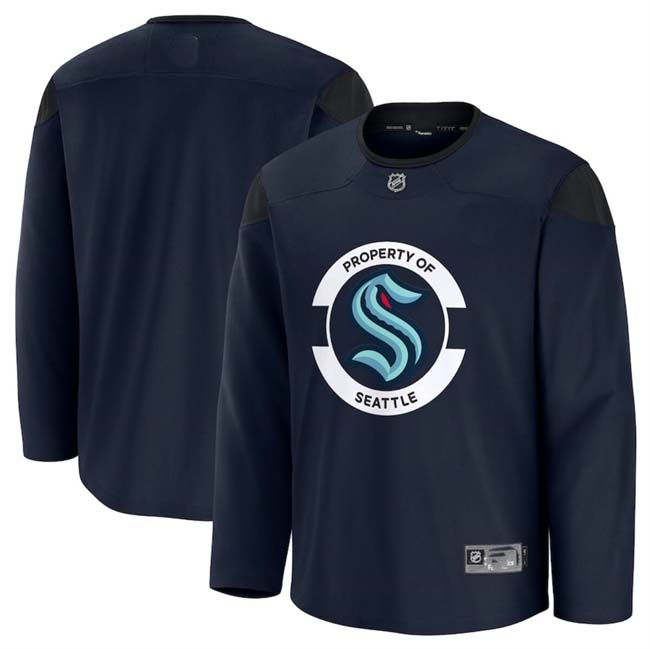 Personalized Men’s Seattle Kraken Navy 2024-25 Team Practice Stitched Hockey Jersey
