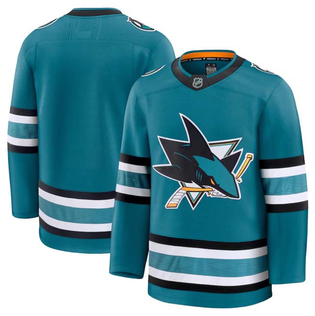 Personalized Men’s San Jose Sharks Blank Teal 2024-25 Home Stitched Hockey Jersey