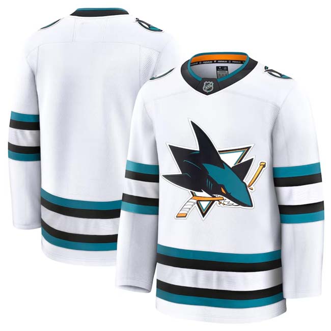 Personalized Men’s San Jose Sharks Blank White 2024-25 Away Stitched Hockey Jersey