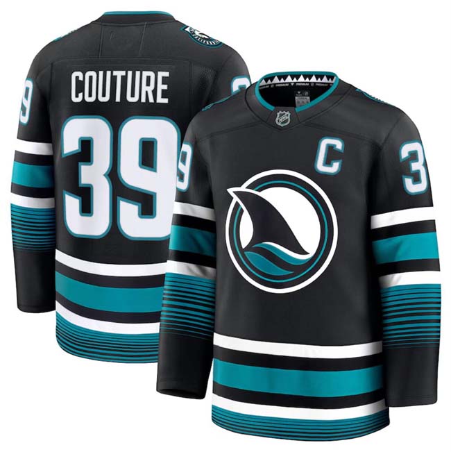 Personalized Men’s San Jose Sharks #39 Logan Couture Black 2024-25 Alternate Stitched Hockey Jersey