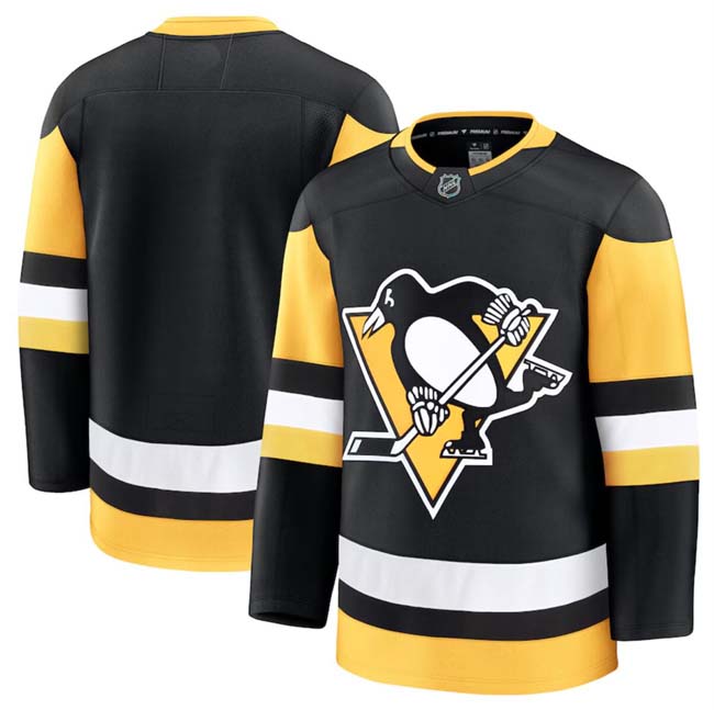 Personalized Men’s Pittsburgh Penguins Blank Black 2024-25 Home Stitched Hockey Jersey