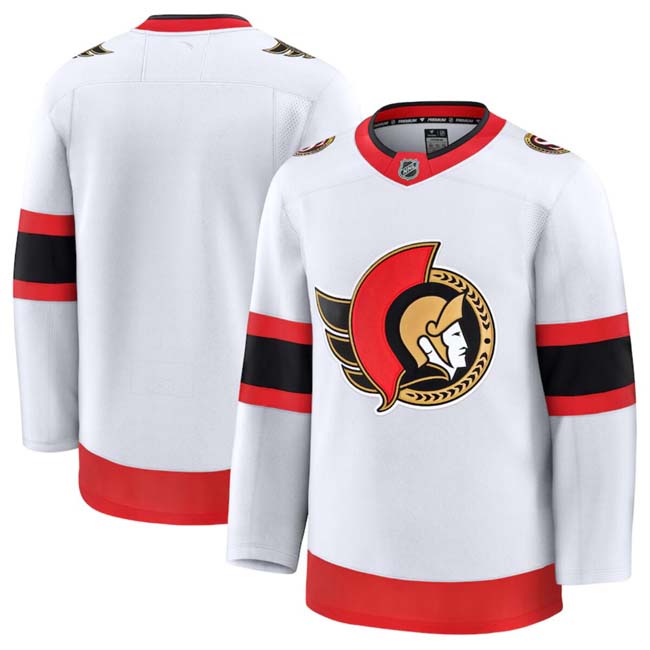 Personalized Men’s Ottawa Senators Blank White 2024-25 Away Stitched Hockey Jersey