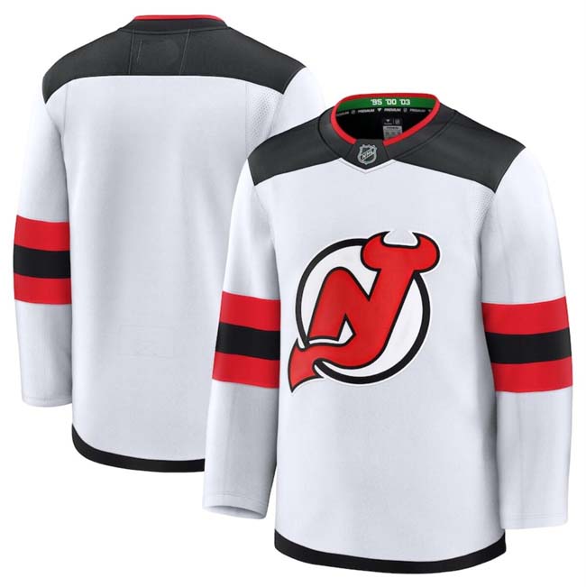 Personalized Men’s New Jersey Devils Blank White 2024-25 Away Stitched Hockey Jersey