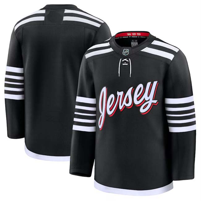 Personalized Men’s New Jersey Devils Blank Black 2024-25 Alternate Stitched Hockey Jersey