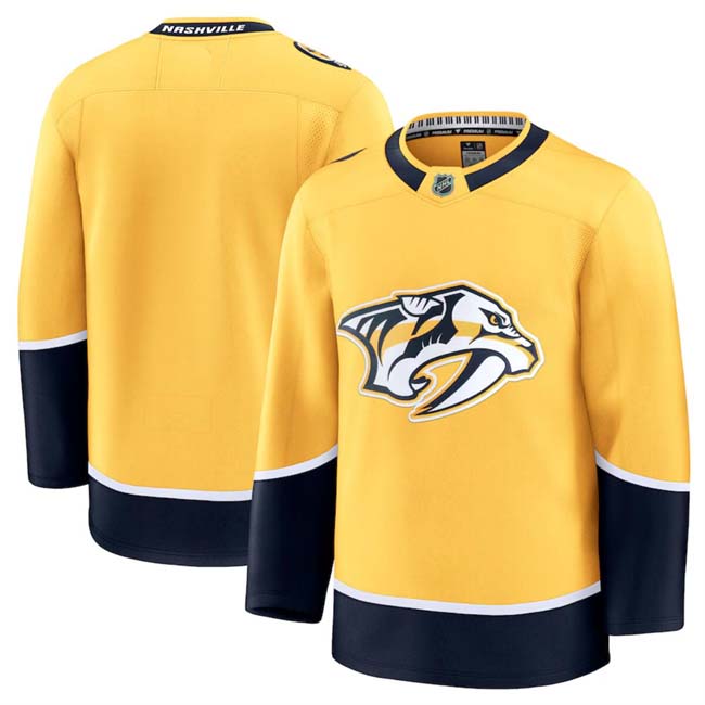 Personalized Men’s Nashville Predators Blank Gold 2024-25 Home Stitched Hockey Jersey