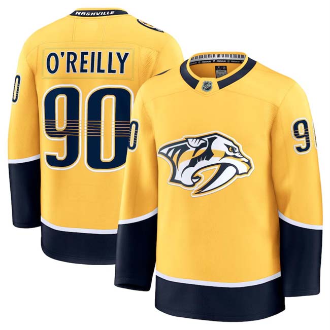 Personalized Men’s Nashville Predators #90 Ryan O’Reilly Gold 2024-25 Home Stitched Hockey Jersey