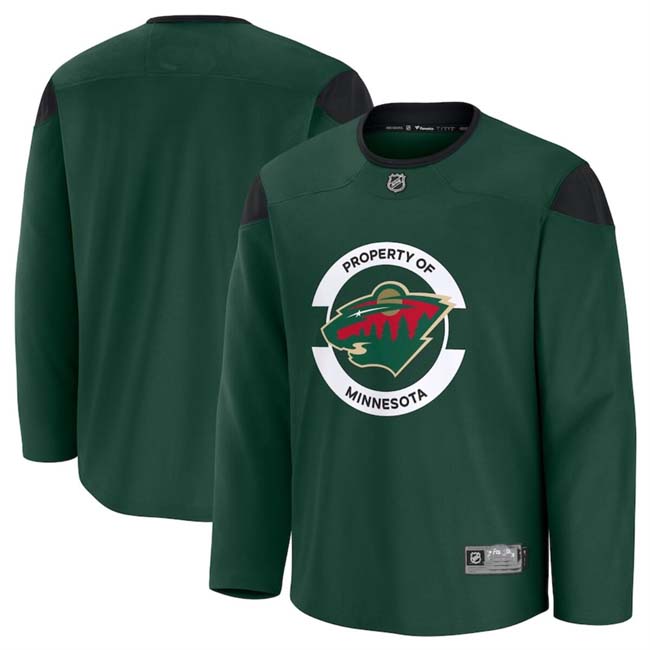 Personalized Men’s Minnesota Wild Green 2024-25 Team Practice Stitched Hockey Jersey
