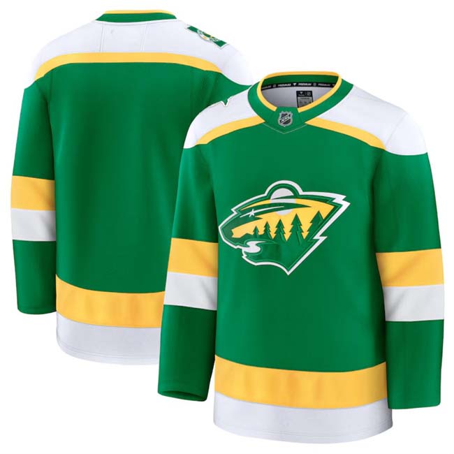 Personalized Men’s Minnesota Wild Blank Green 2024-25 Alternate Stitched Hockey Jersey