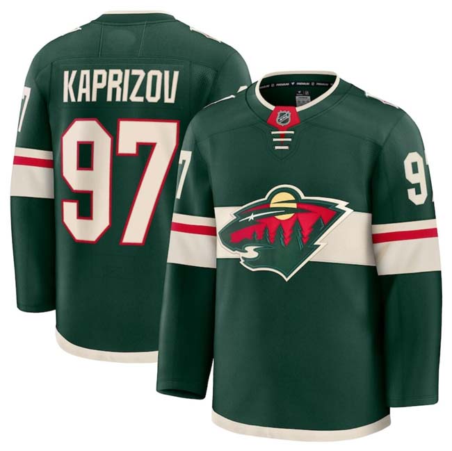 Personalized Men’s Minnesota Wild #97 Kirill Kaprizov Green 2024-25 Home Stitched Hockey Jersey