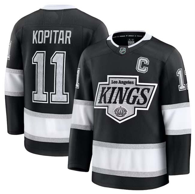 Personalized Men’s Los Angeles Kings #11 Anze Kopitar Black 2024-25 Home Stitched Hockey Jersey