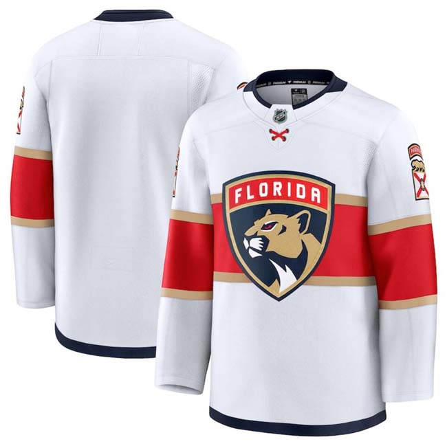 Personalized Men’s Florida Panthers Blank White 2024-25 Away Stitched Hockey Jersey