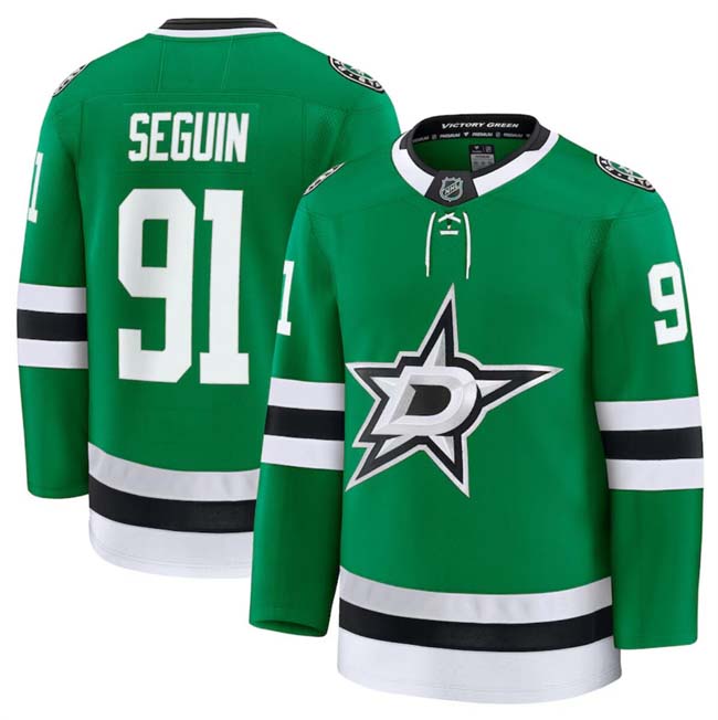 Personalized Men’s Dallas Stars #91 Tyler Seguin Green 2024-25 Home Stitched Hockey Jersey