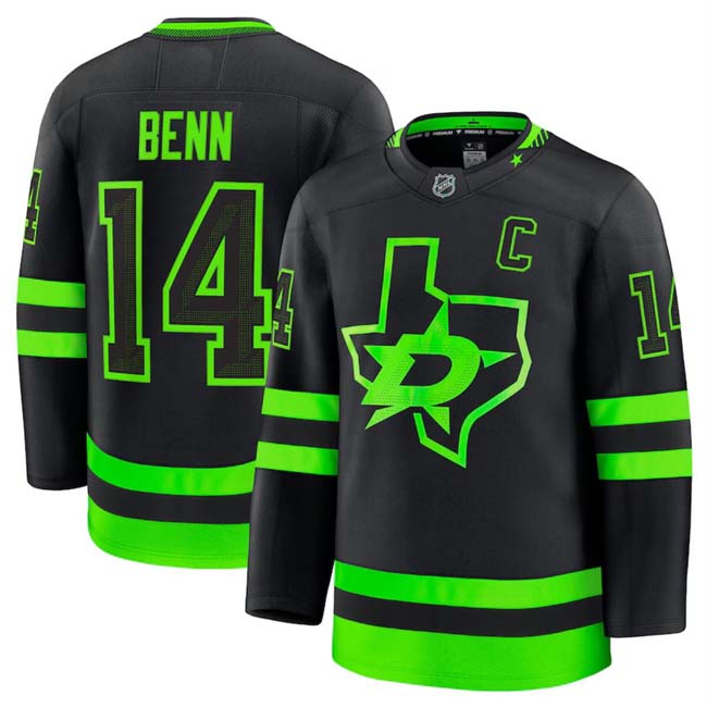 Personalized Men’s Dallas Stars #14 Jamie Benn Black 2024-25 Alternate Stitched Hockey Jersey