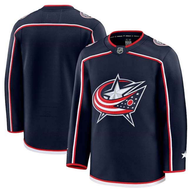 Personalized Men’s Columbus Blue Jackets Blank Navy 2024-25 Home Stitched Hockey Jersey