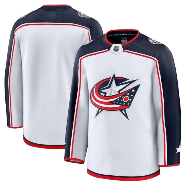 Personalized Men’s Columbus Blue Jackets Blank White 2024-25 Away Stitched Hockey Jersey
