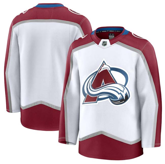 Personalized Men’s Colorado Avalanche Blank White 2024-25 Away Stitched Jersey