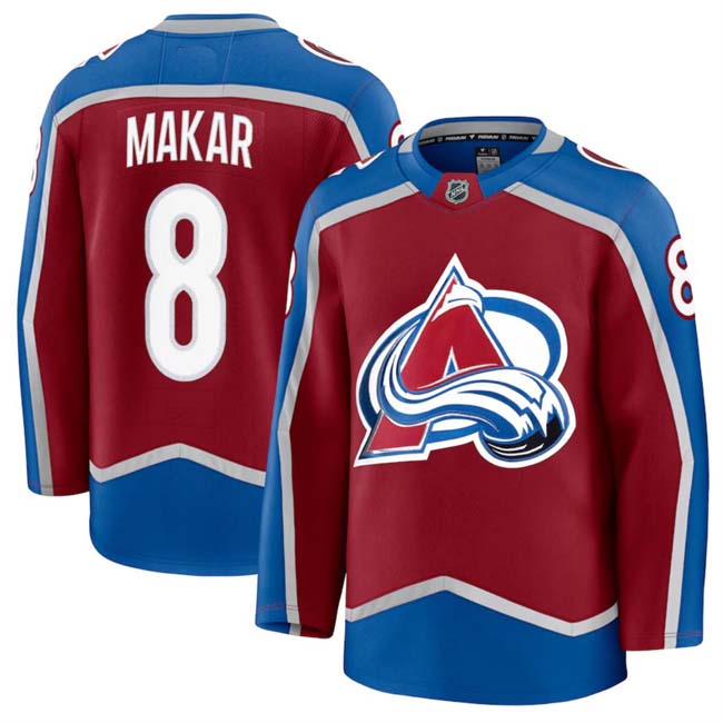 Personalized Men’s Colorado Avalanche #8 Cale Makar Burgundy 2024-25 Home Stitched Jersey