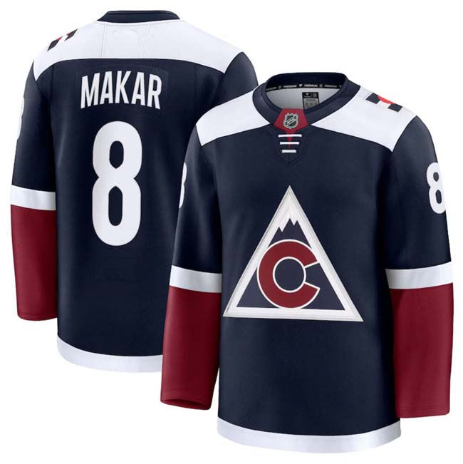 Personalized Men’s Colorado Avalanche #8 Cale Makar Navy 2024-25 Alternate Stitched Jersey