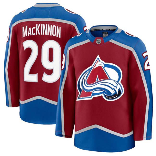 Personalized Men’s Colorado Avalanche #29 Nathan MacKinnon Burgundy 2024-25 Home Stitched Jersey