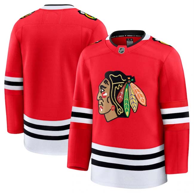 Personalized Men’s Chicago Blackhawks Blank Red 2024-25 Home Stitched Hockey Jersey