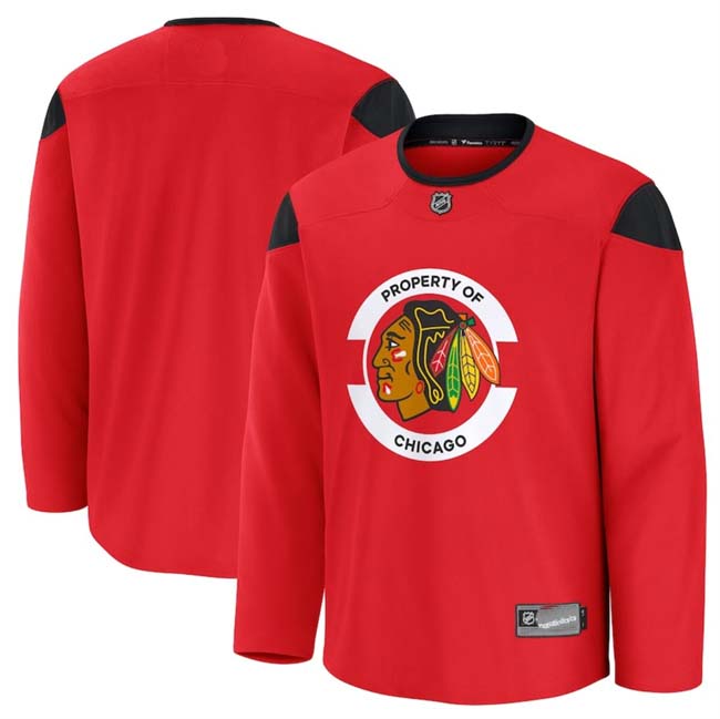 Personalized Men’s Chicago Blackhawks Red 2024-25 Team Practice Stitched Hockey Jersey