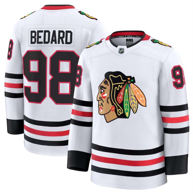 Personalized Men’s Chicago Blackhawks Active Player White 2024-25 Away Stitched Hockey Jersey