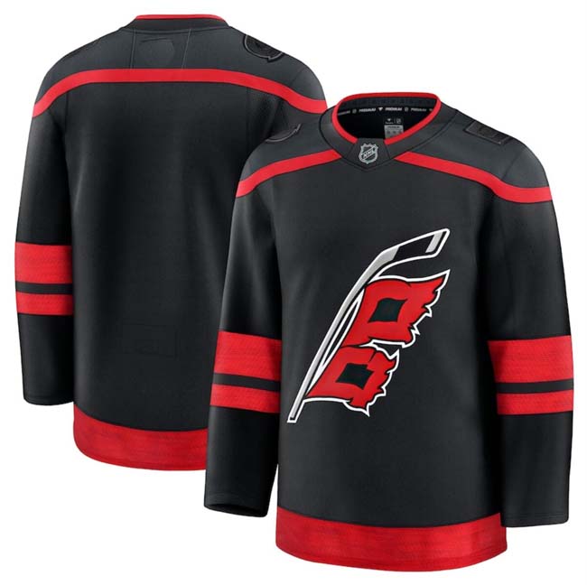 Personalized Men’s Carolina Hurricanes Blank Black 2024-25 Home Stitched Hockey Jersey