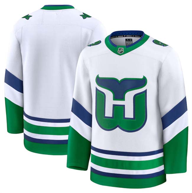 Personalized Men’s Carolina Hurricanes Blank White 2024-25 Throwback Stitched Hockey Jersey