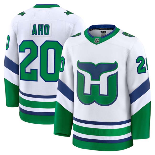 Personalized Men’s Carolina Hurricanes Active Player White 2024-25 Throwback Stitched Hockey Jersey
