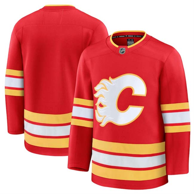 Personalized Men’s Calgary Flames Blank Red 2024-25 Home Stitched Hockey Jersey