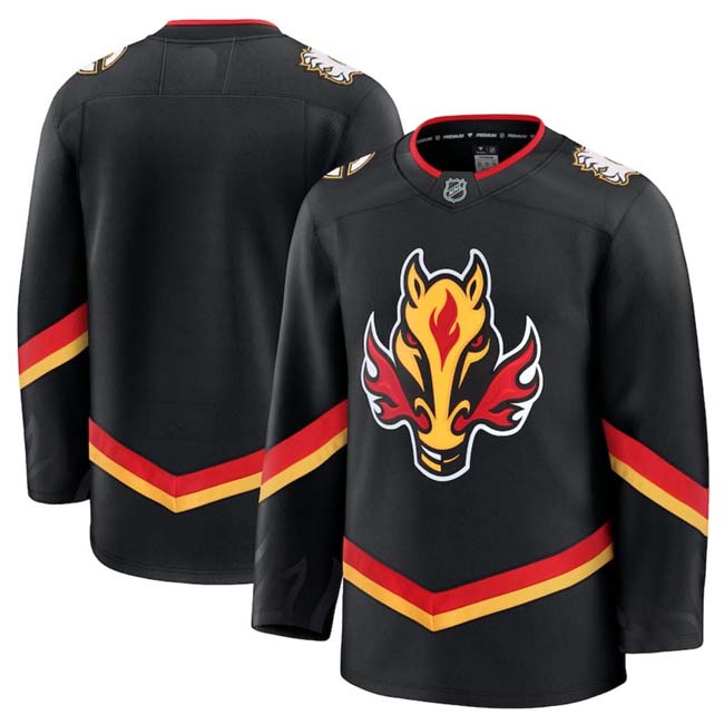 Personalized Men’s Calgary Flames Blank Black 2024-25 Alternate Stitched Hockey Jersey