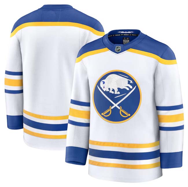 Personalized Men’s Buffalo Sabres Blank White 2024-25 Away Stitched Hockey Jersey