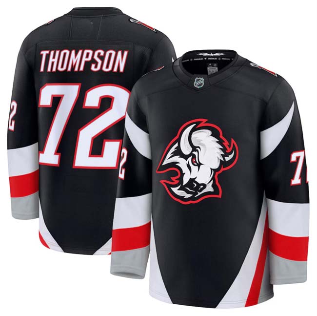 Personalized Men’s Buffalo Sabres Active Player Black 2024-25 Alternate Stitched Hockey Jersey