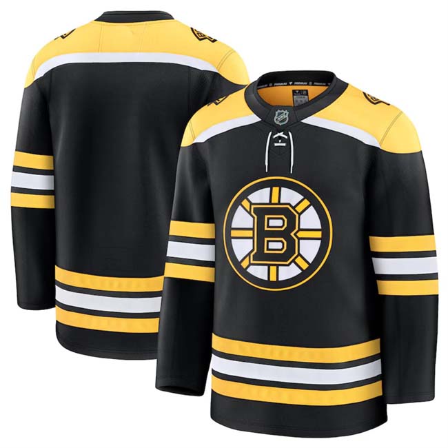 Personalized Men’s Boston Bruins Blank Black 2024-25 Home Stitched Hockey Jersey