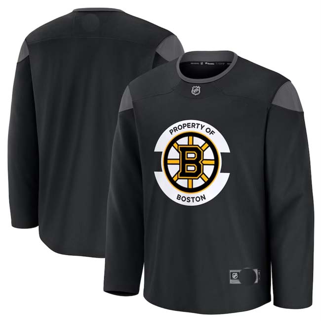 Personalized Men’s Boston Bruins Black 2024-25 Home Team Practice Stitched Hockey Jersey