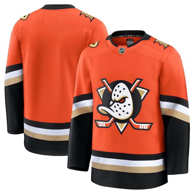 Personalized Men’s Anaheim Ducks Blank Orange 2024-25 Home Stitched Hockey Jersey