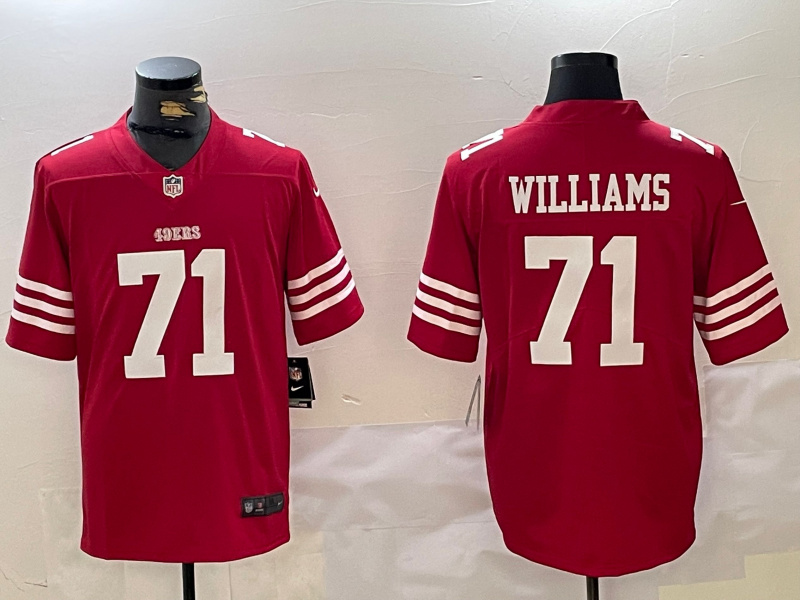 Personalized Men’s San Francisco 49ers #71 Trent Williams Red Untouchable Limited Stitched Football Jersey