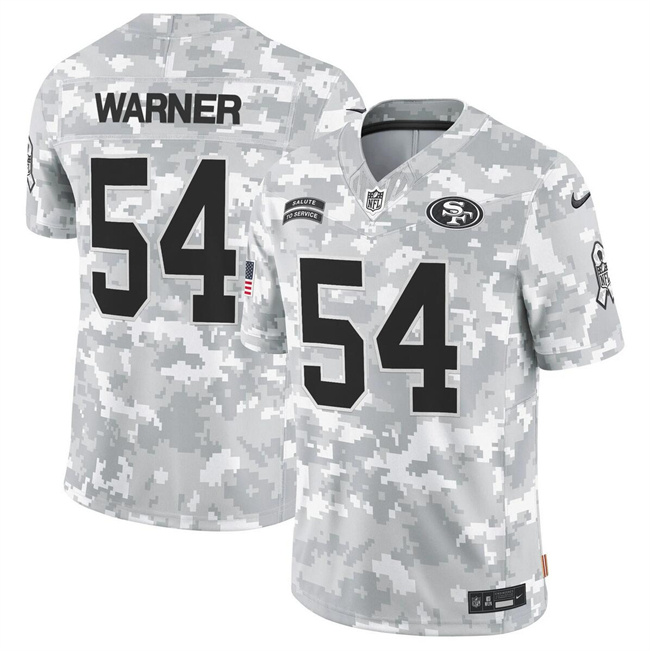 Personalized Men’s San Francisco 49ers #54 Fred Warner 2024 F.U.S.E Arctic Camo Salute To Service Limited Stitched Football Jersey