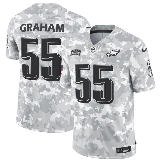 Personalized Men’s Philadelphia Eagles #55 Brandon Graham 2024 F.U.S.E Arctic Camo Salute To Service Limited Stitched Football Jersey
