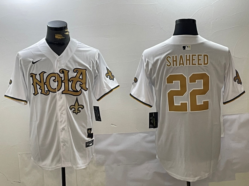 Personalized Men’s New Orleans Saints #22 Rashid Shaheed White Cool Base Stitched Baseball Jerseys