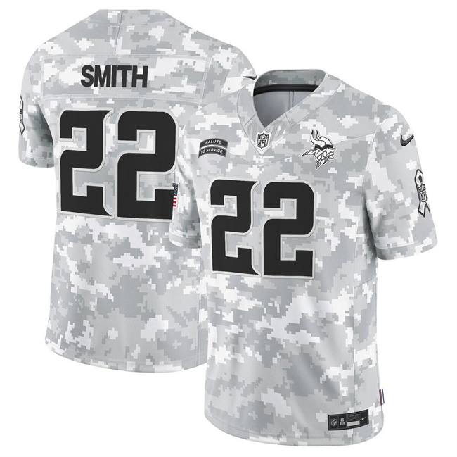 Personalized Men’s Minnesota Vikings #22 Harrison Smith 2024 F.U.S.E Arctic Camo Salute To Service Limited Stitched Football Jersey